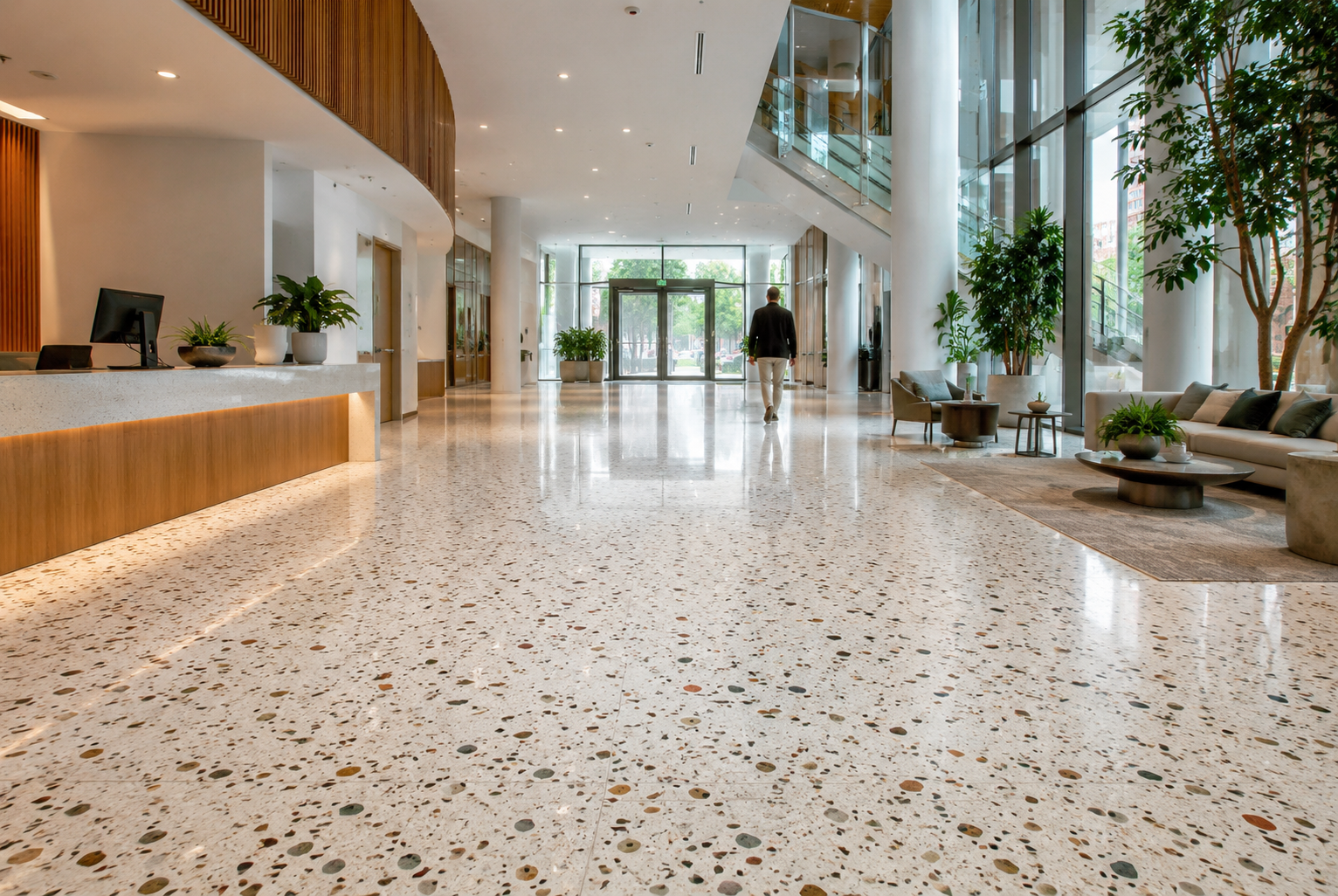 resinous matrix terrazzo flooring